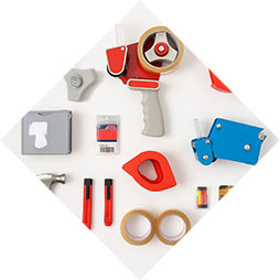 Διάφοροι μηχανισμοί και εργαλεία συσκευασίας για εύκολη και γρήγορη συσκευασία.